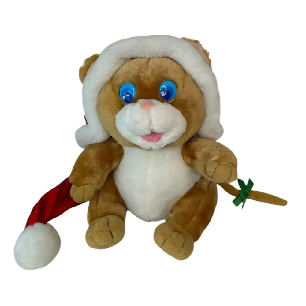 Vtg New Adventures Christmas Cat Plush Reads Twas The Night Before Christmas 10